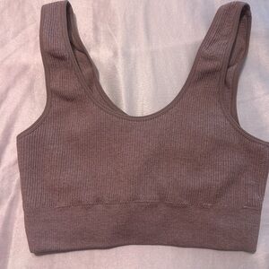 Aerie Ribbed Cocoa Sports Bra